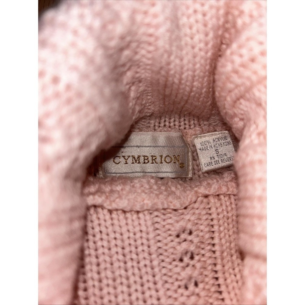 Vtg 80s/90s SMALL Ballet Pink Wool Blend Chunky CableKnit SweCoastal‎ ater - Picture 4 of 4